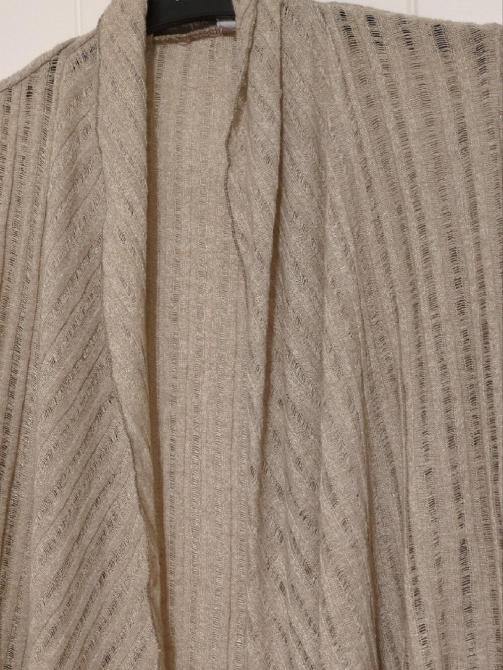 TanJay Open-Front Ribbed Cardigan - Beige - Picture 7 of 7